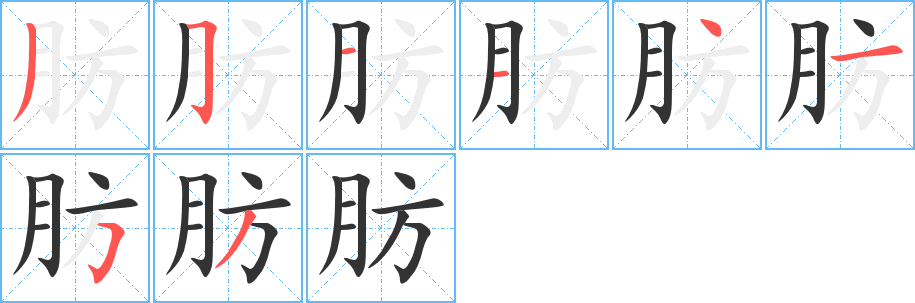 肪的笔画顺序图