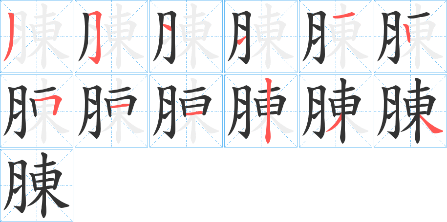 腖的笔画顺序图