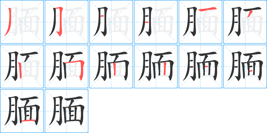 腼的笔画顺序图