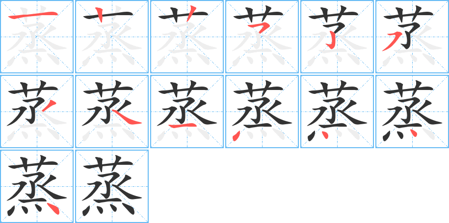 蒸的笔画顺序图