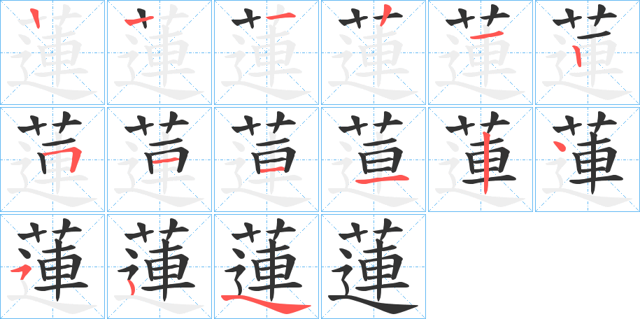 蓮的笔画顺序图