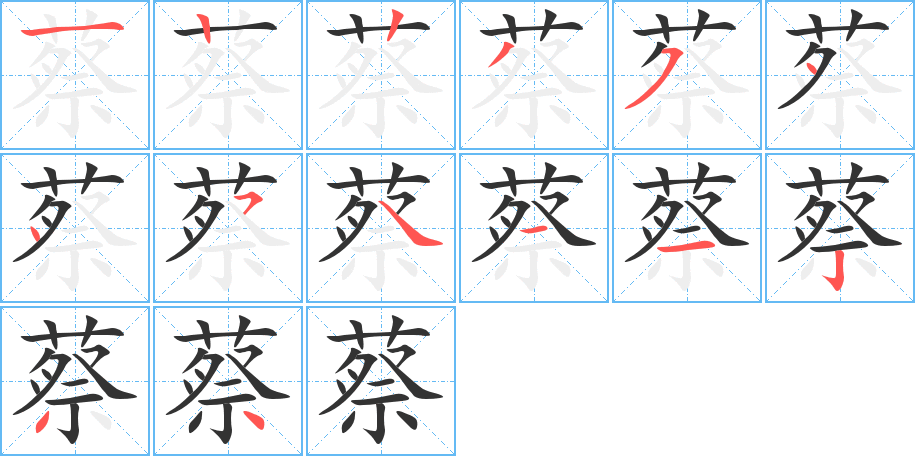 蔡的笔画顺序图