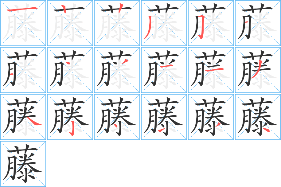 藤的笔画顺序图