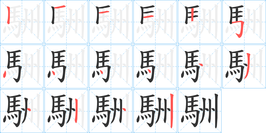 駲的笔画顺序图