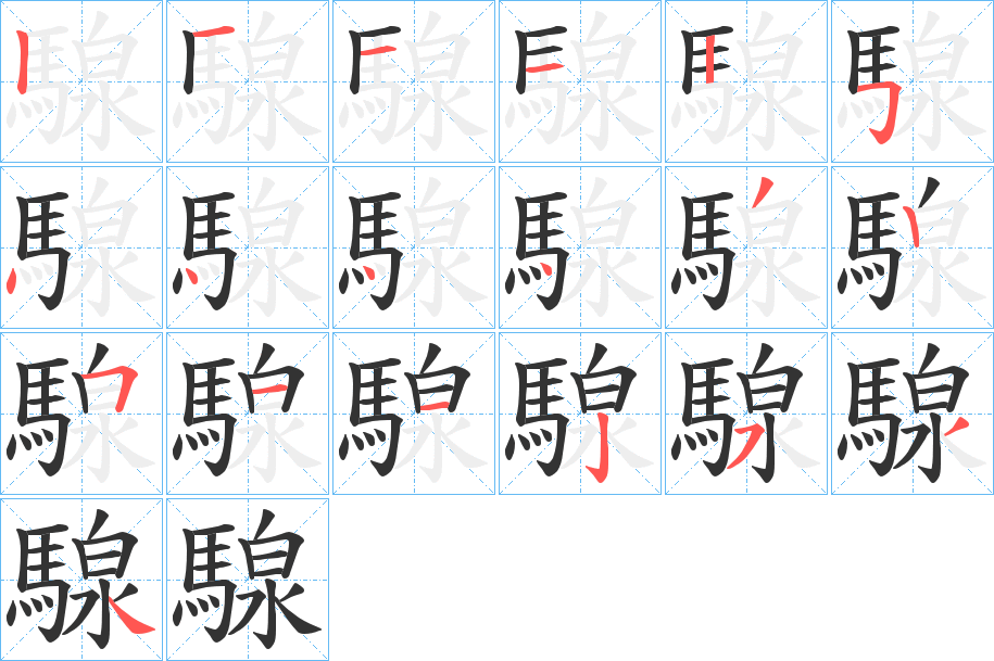 騡的笔画顺序图