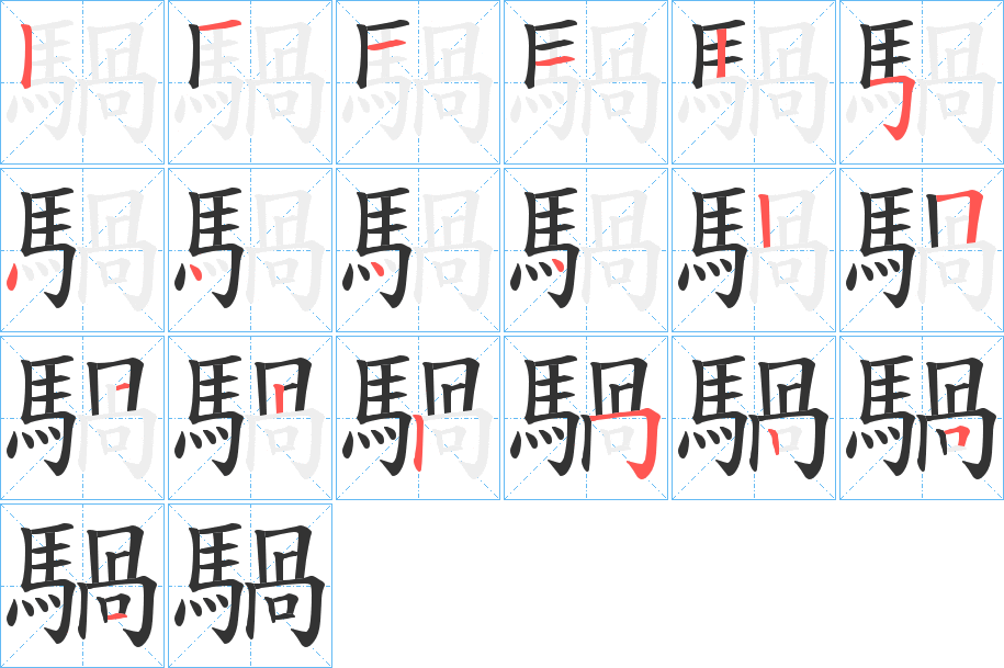 騧的笔画顺序图