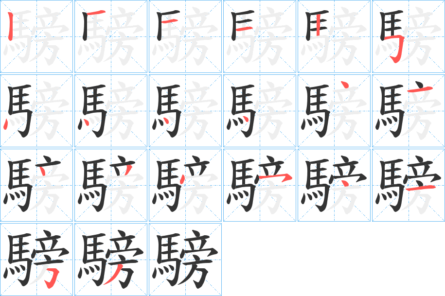 騯的笔画顺序图