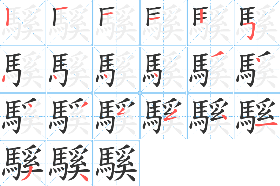 騱的笔画顺序图