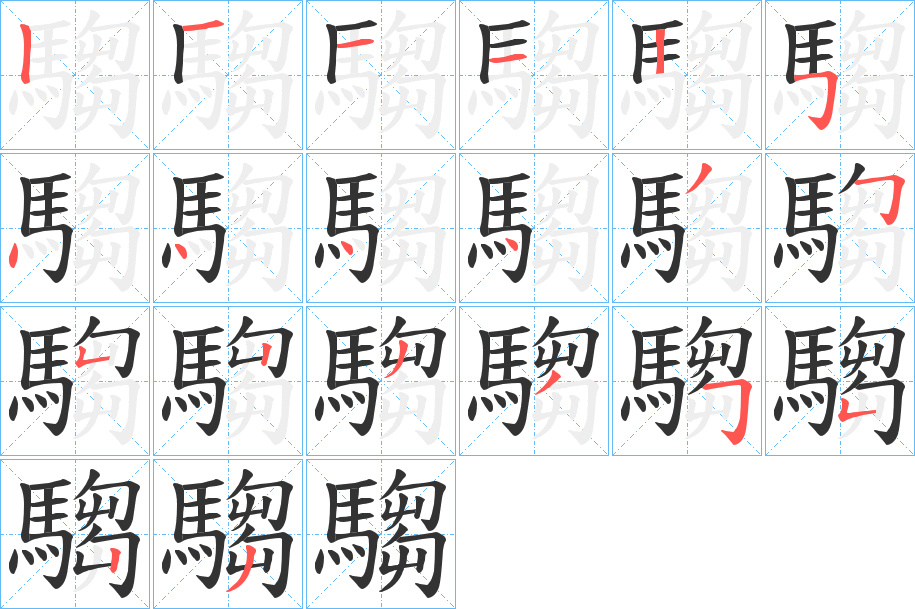 騶的笔画顺序图